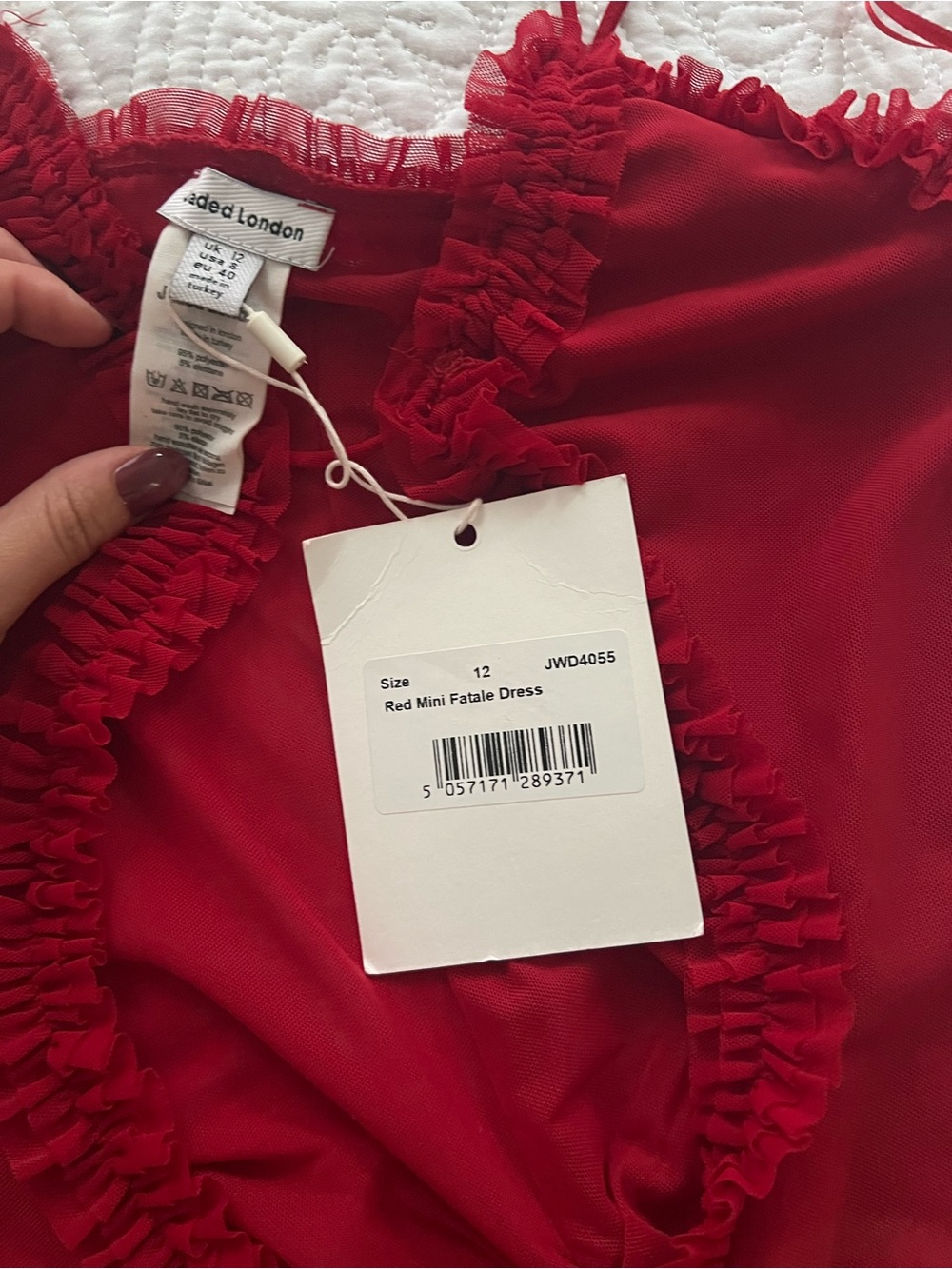 Jaded London Red Lace-Trim Cutout Mini Dress - Picture 5 of 5